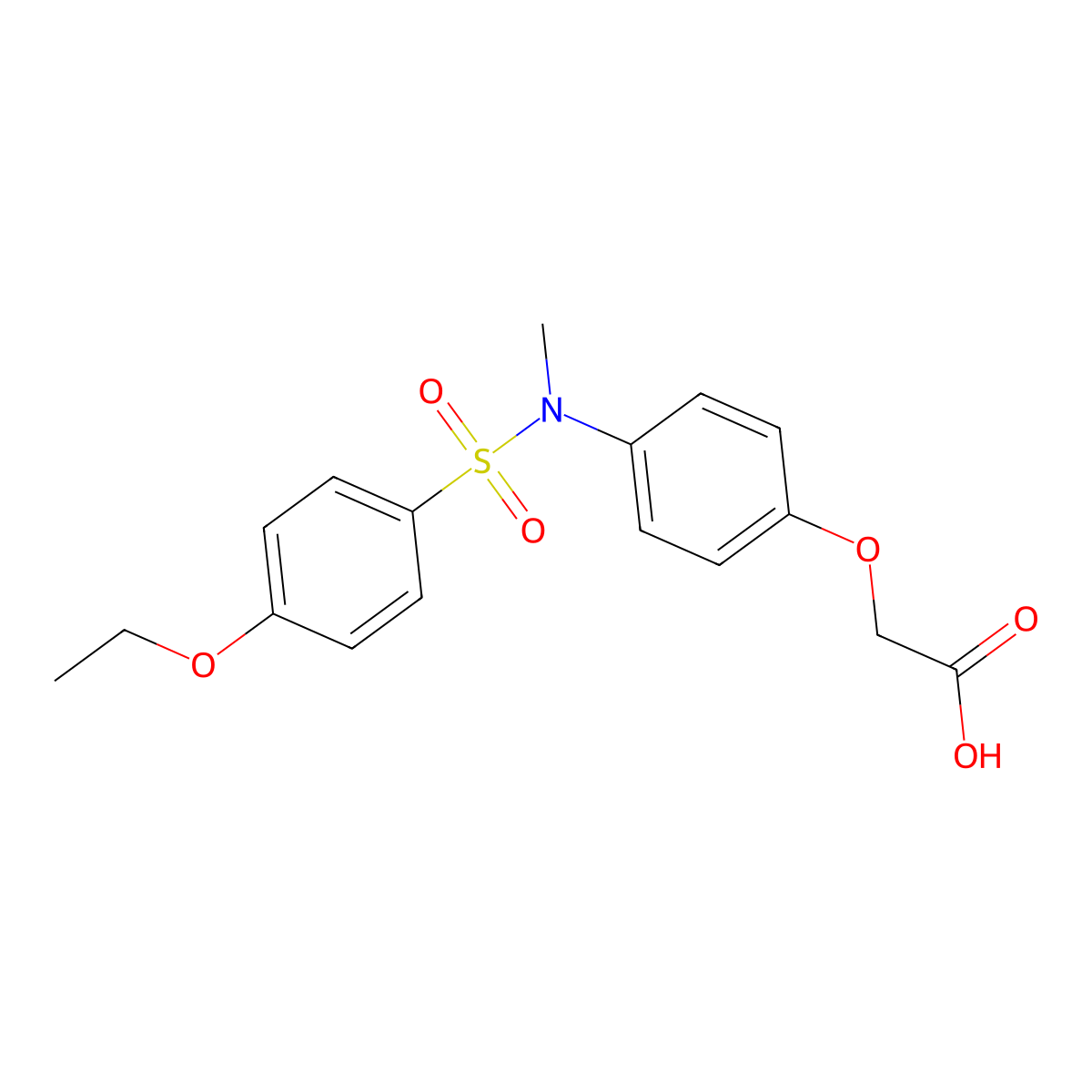 (4-[(4-Ethoxy-benzenesulfonyl)-methyl-amino]-phenoxy)-acetic acid molecular structure, CAS 380342-64-3
