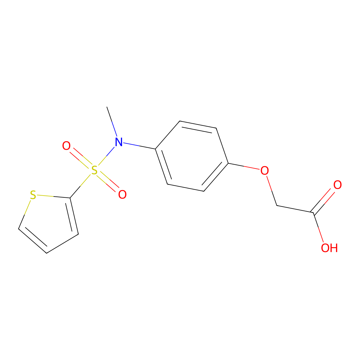 2-[4-(N-methylthiophene-2-sulfonamido)phenoxy]acetic acid molecular structure, CAS 380342-67-6