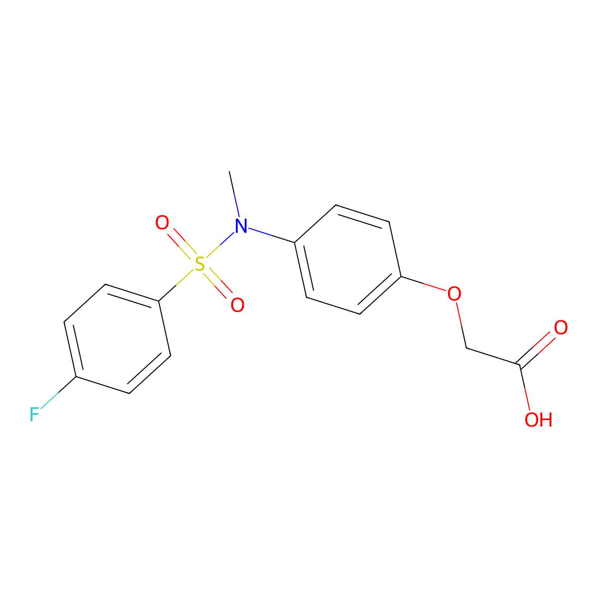 2-[4-[(4-Fluorophenyl)sulfonyl-methylamino]phenoxy]acetic acid molecular structure, CAS 380342-70-1