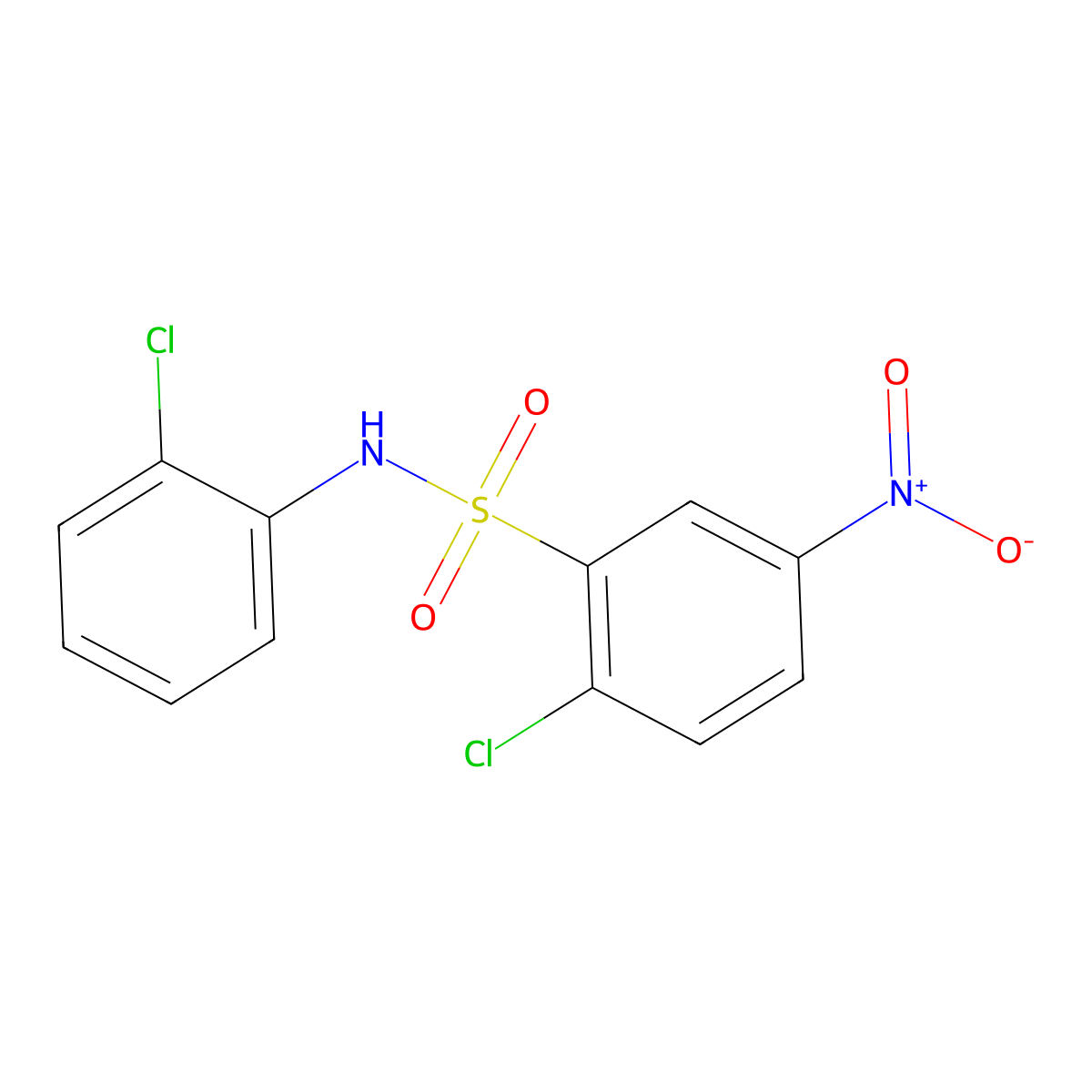2-chloro-N-(2-chlorophenyl)-5-nitrobenzenesulfonamide molecular structure, CAS 380342-98-3