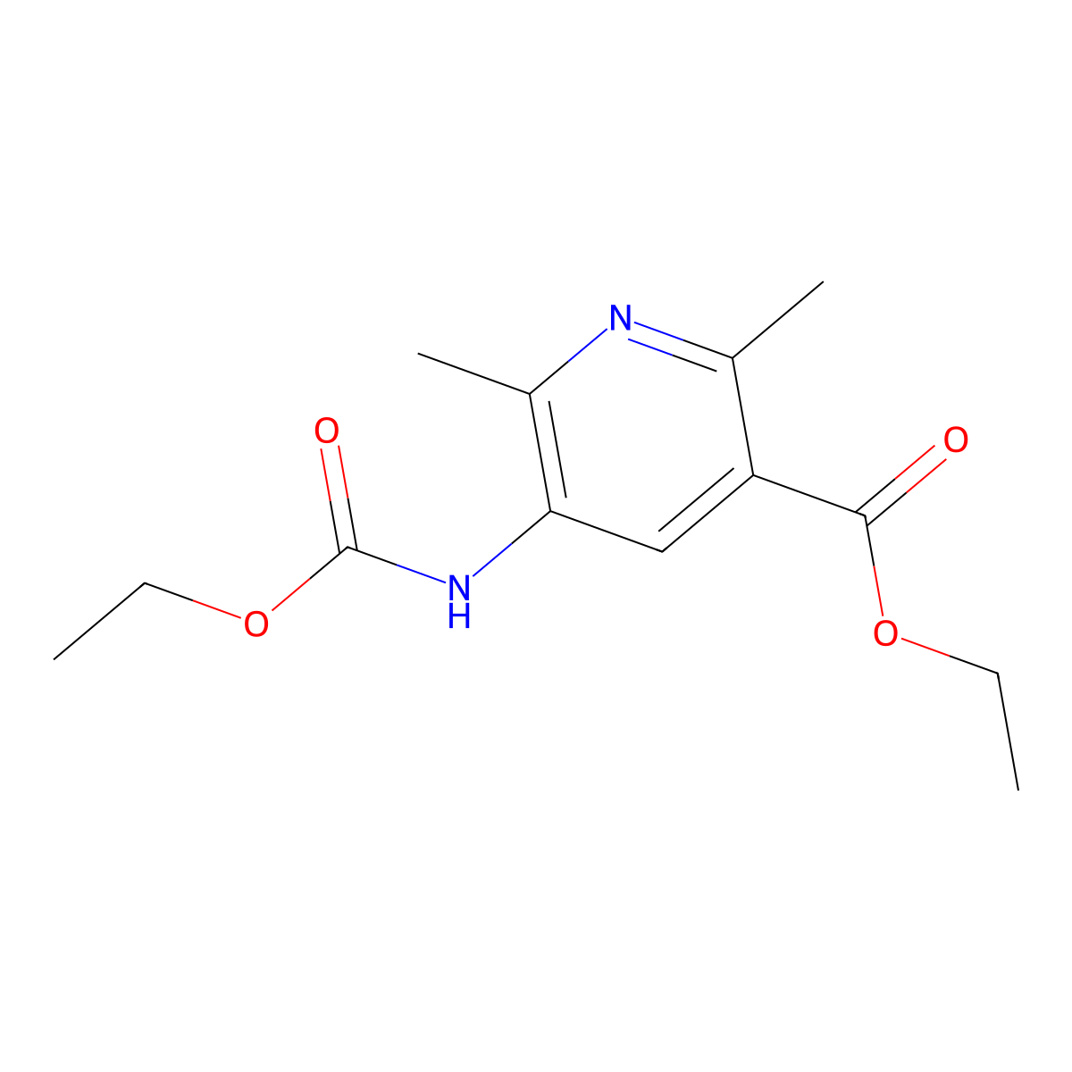 Ethyl 5-((ethoxycarbonyl)amino)-2,6-dimethylnicotinate molecular structure, CAS 380343-07-7