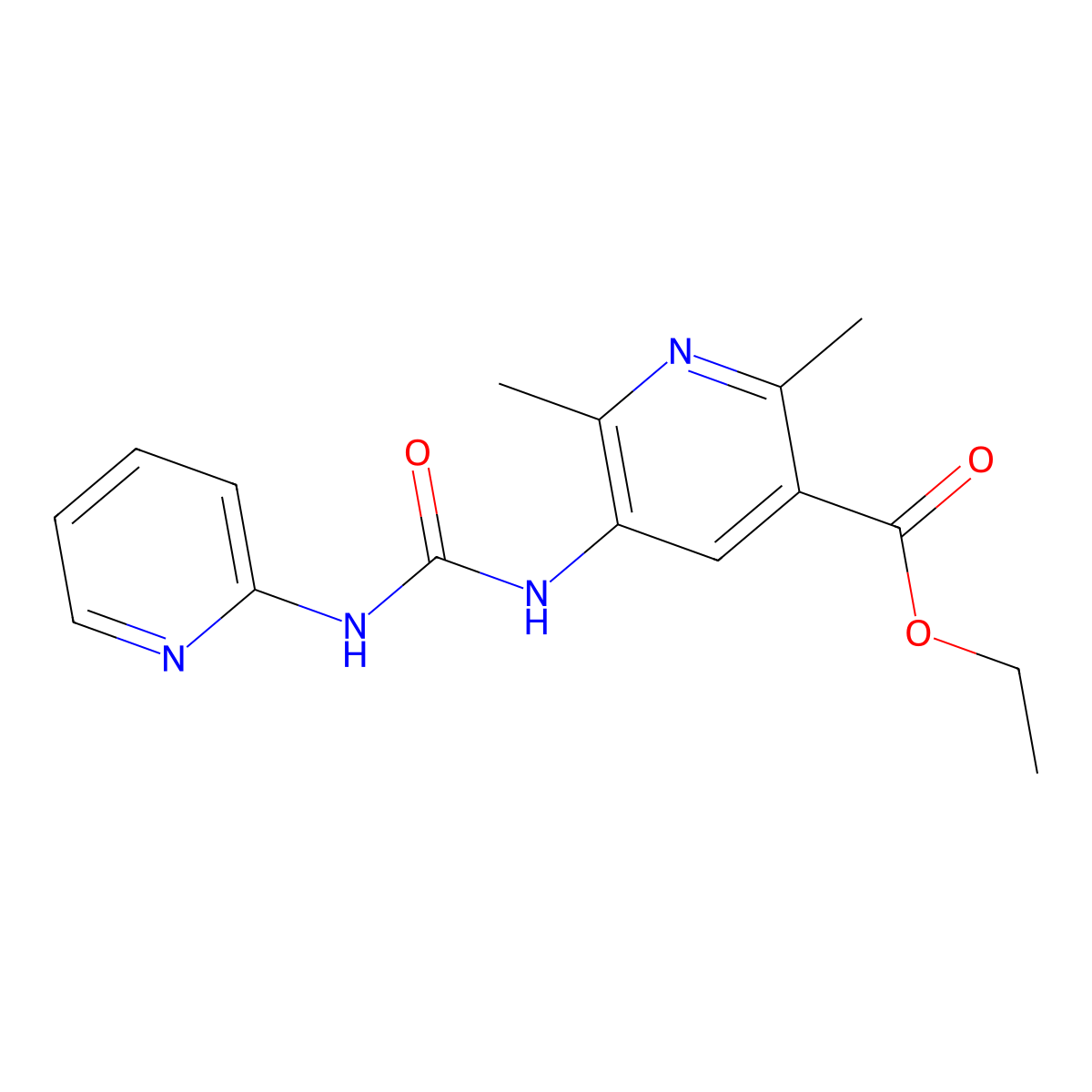 Ethyl 2,6-dimethyl-5-(pyridin-2-ylcarbamoylamino)pyridine-3-carboxylate molecular structure, CAS 380343-19-1