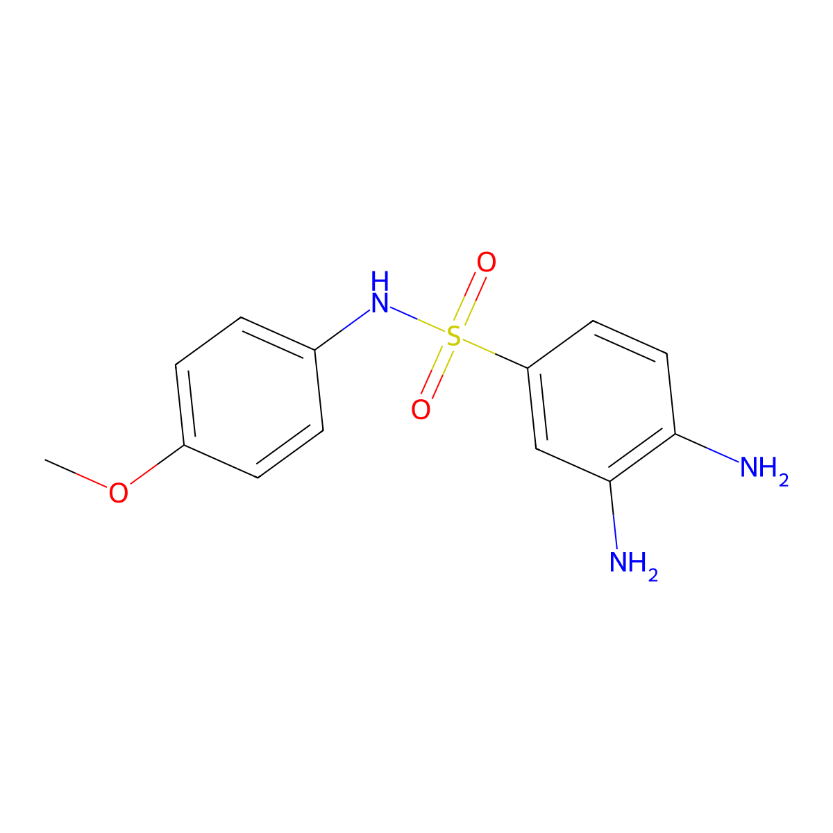 3,4-diamino-N-(4-methoxyphenyl)benzene-1-sulfonamide molecular structure, CAS 380344-09-2