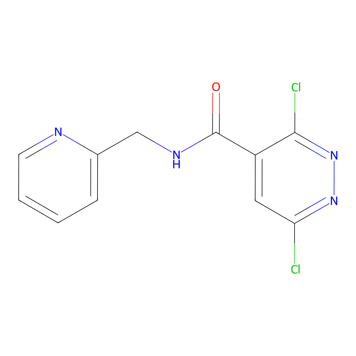3,6-dichloro-N-(pyridin-2-ylmethyl)pyridazine-4-carboxamide molecular structure, CAS 380344-61-6