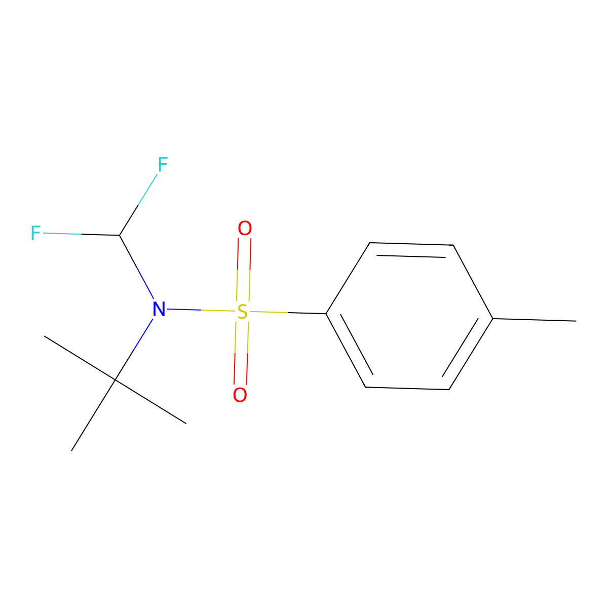 N-tert-butyl-N-(difluoromethyl)-4-methylbenzenesulfonamide molecular structure, CAS 380345-42-6