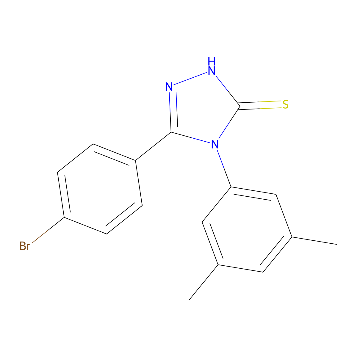 5-(4-bromophenyl)-4-(3,5-dimethylphenyl)-4H-1,2,4-triazole-3-thiol molecular structure, CAS 380345-94-8