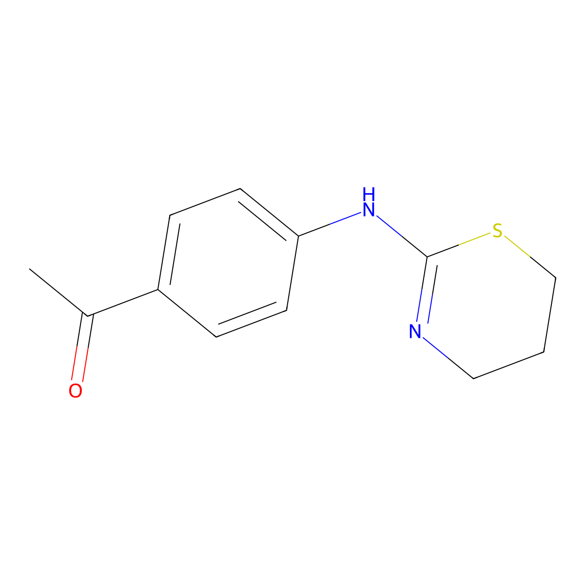 1-{4-[(5,6-dihydro-4H-1,3-thiazin-2-yl)amino]phenyl}ethan-1-one molecular structure, CAS 380345-97-1
