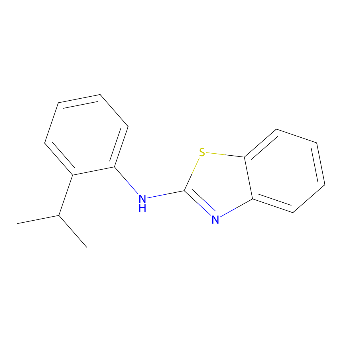 N-[2-(propan-2-yl)phenyl]-1,3-benzothiazol-2-amine molecular structure, CAS 380346-13-4