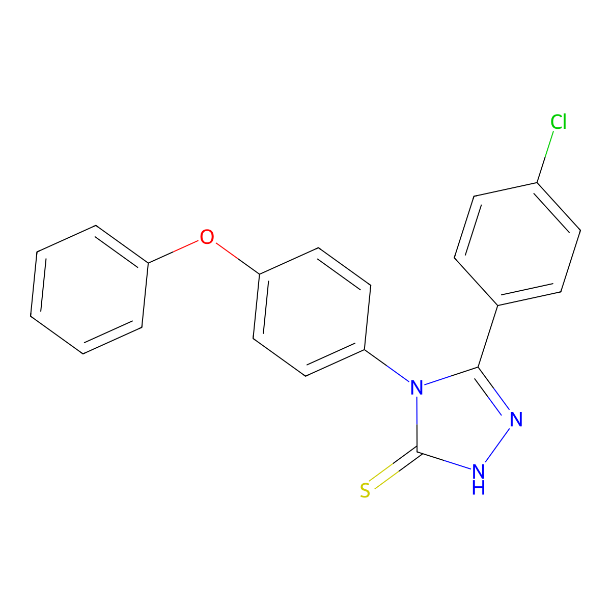 5-(4-chlorophenyl)-4-(4-phenoxyphenyl)-4H-1,2,4-triazole-3-thiol molecular structure, CAS 380346-18-9