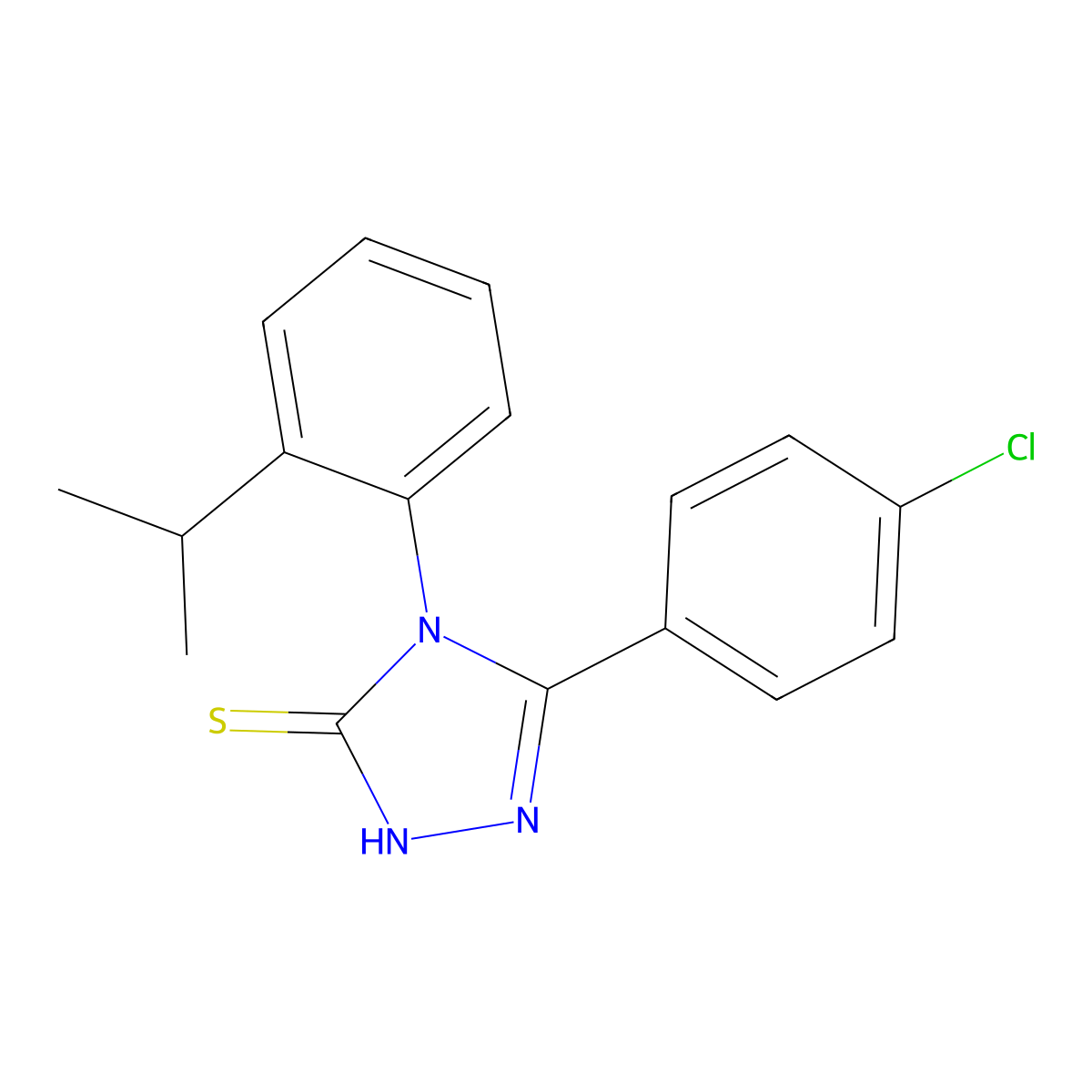 5-(4-chlorophenyl)-4-[2-(propan-2-yl)phenyl]-4H-1,2,4-triazole-3-thiol molecular structure, CAS 380346-21-4
