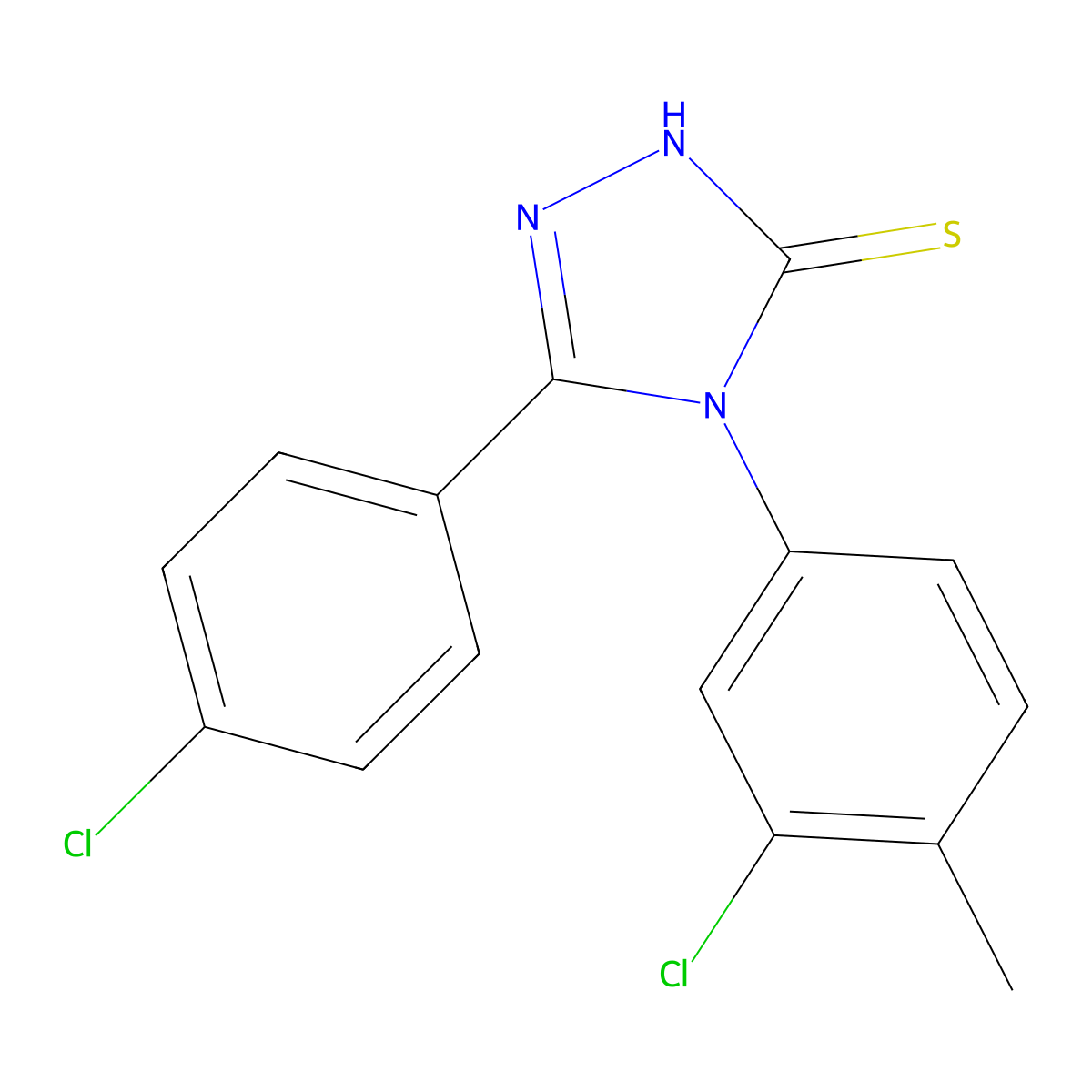 4-(3-chloro-4-methylphenyl)-5-(4-chlorophenyl)-4H-1,2,4-triazole-3-thiol molecular structure, CAS 380346-36-1