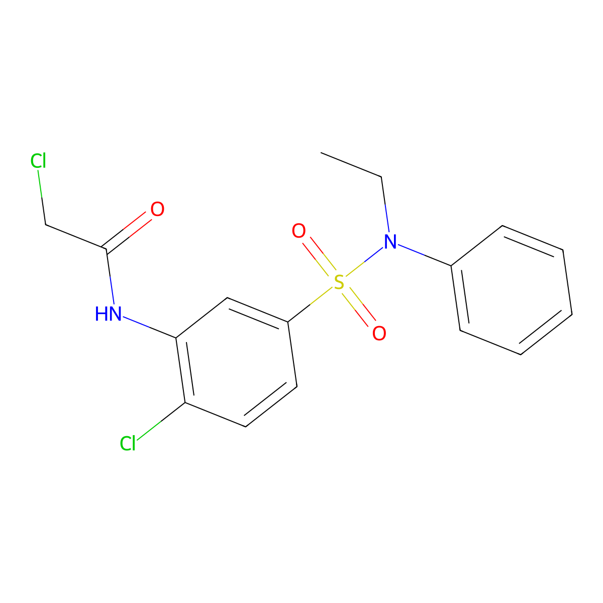 2-chloro-N-{2-chloro-5-[ethyl(phenyl)sulfamoyl]phenyl}acetamide molecular structure, CAS 380346-51-0