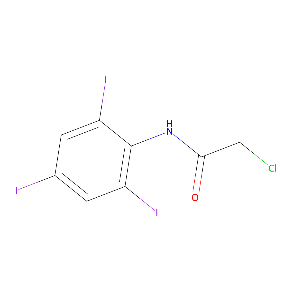 2-chloro-N-(2,4,6-triiodophenyl)acetamide molecular structure, CAS 380346-57-6