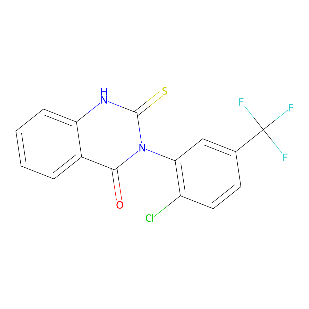 3-[2-Chloro-5-(trifluoromethyl)phenyl]-2-sulfanyl-3,4-dihydroquinazolin-4-one molecular structure, CAS 380346-63-4