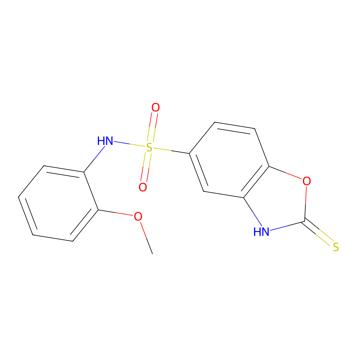 N-(2-methoxyphenyl)-2-sulfanyl-1,3-benzoxazole-5-sulfonamide molecular structure, CAS 380347-79-5