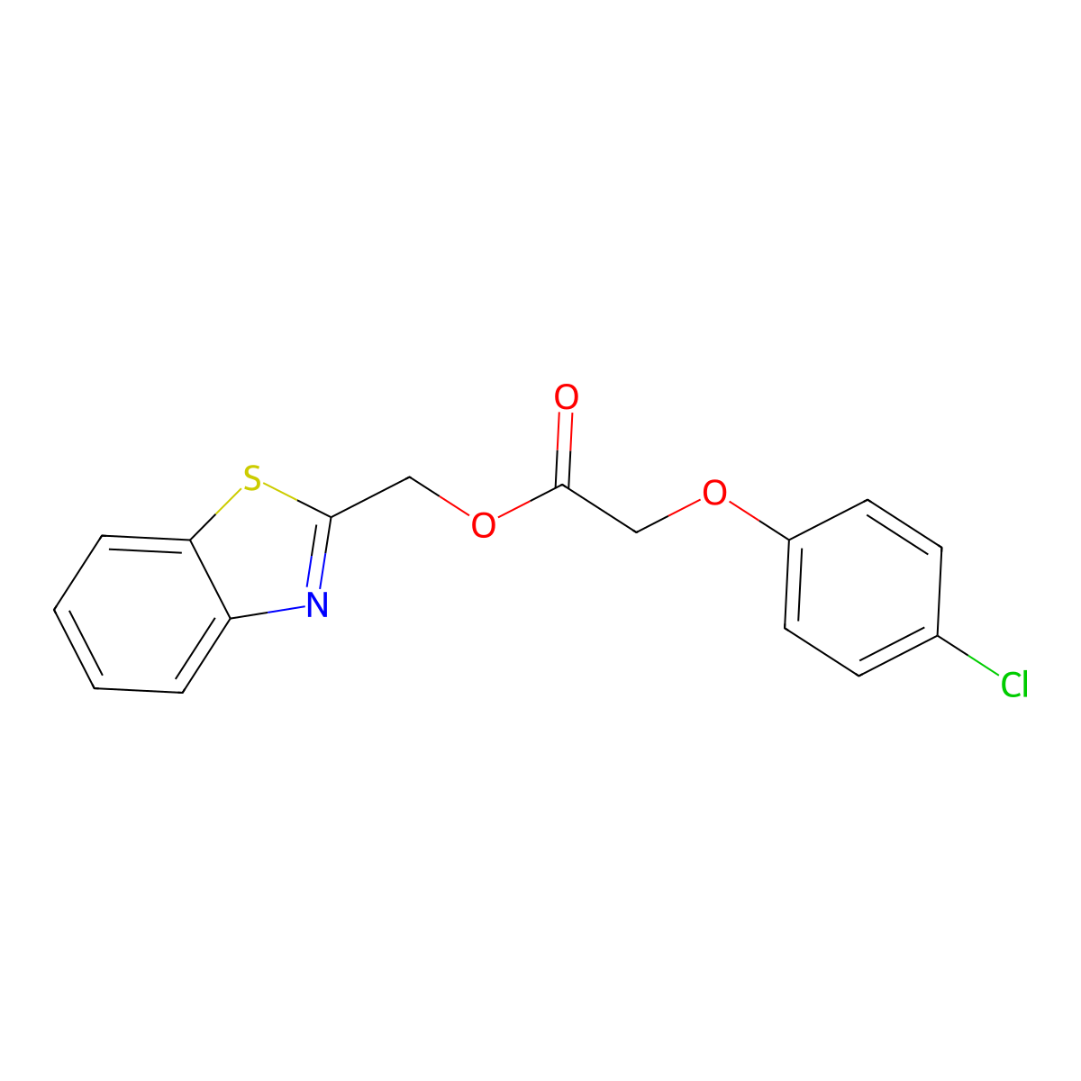 Benzo[d]thiazol-2-ylmethyl 2-(4-chlorophenoxy)acetate molecular structure, CAS 380348-15-2