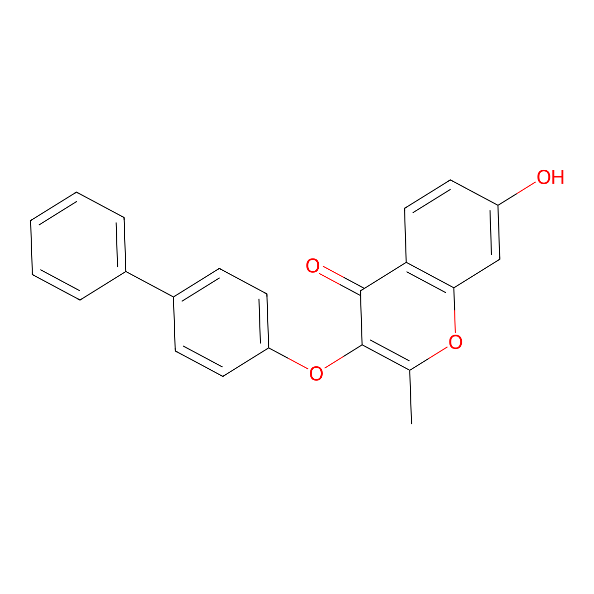 7-hydroxy-2-methyl-3-(4-phenylphenoxy)-4H-chromen-4-one molecular structure, CAS 380348-27-6