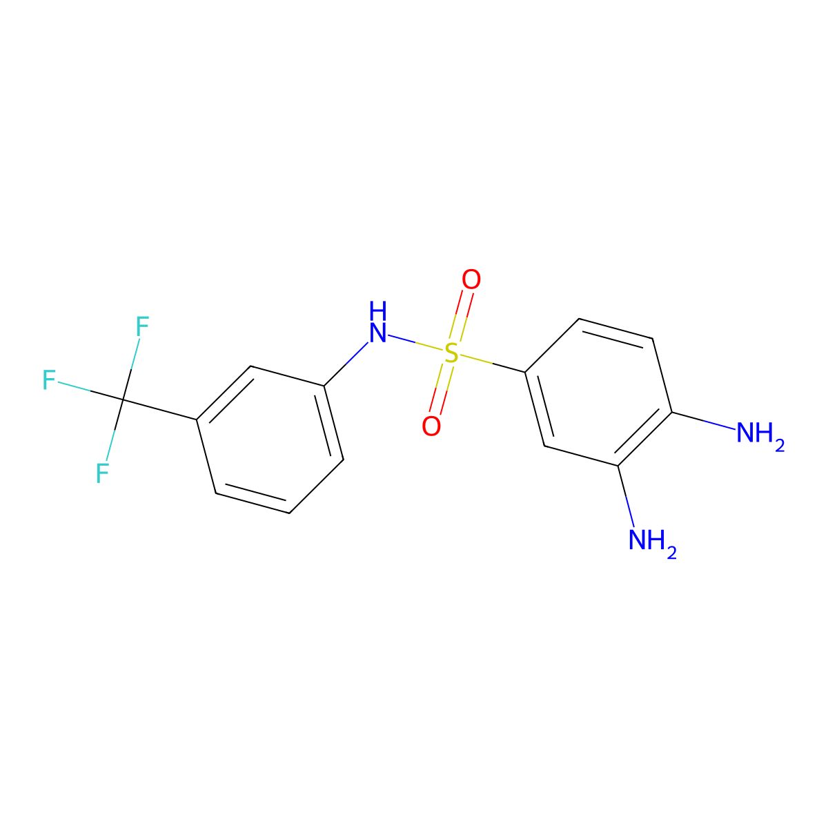 3,4-Diamino-N-(3-(trifluoromethyl)phenyl)benzenesulfonamide molecular structure, CAS 380349-00-8