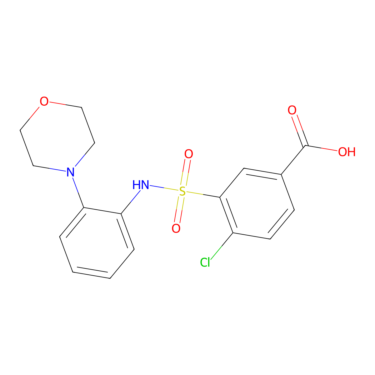 4-Chloro-3-{[2-(morpholin-4-yl)phenyl]sulfamoyl}benzoic acid molecular structure, CAS 380349-02-0