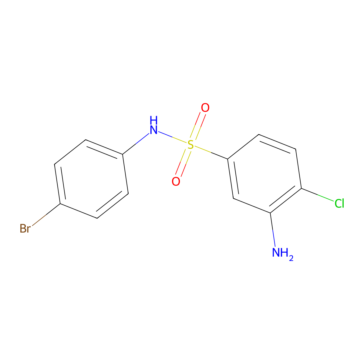 3-amino-N-(4-bromophenyl)-4-chlorobenzene-1-sulfonamide molecular structure, CAS 380349-10-0