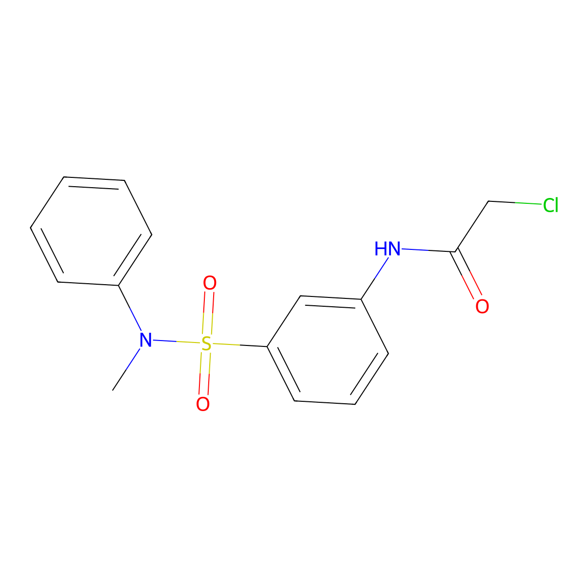 2-chloro-N-{3-[methyl(phenyl)sulfamoyl]phenyl}acetamide molecular structure, CAS 380349-14-4
