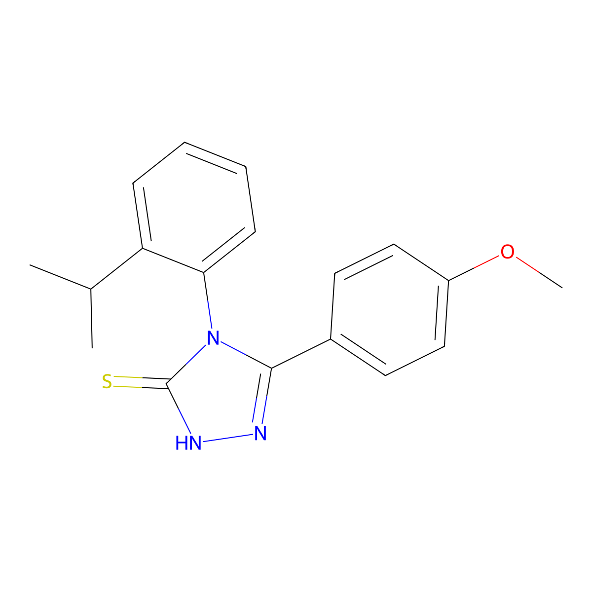 5-(4-methoxyphenyl)-4-[2-(propan-2-yl)phenyl]-4H-1,2,4-triazole-3-thiol molecular structure, CAS 380349-20-2