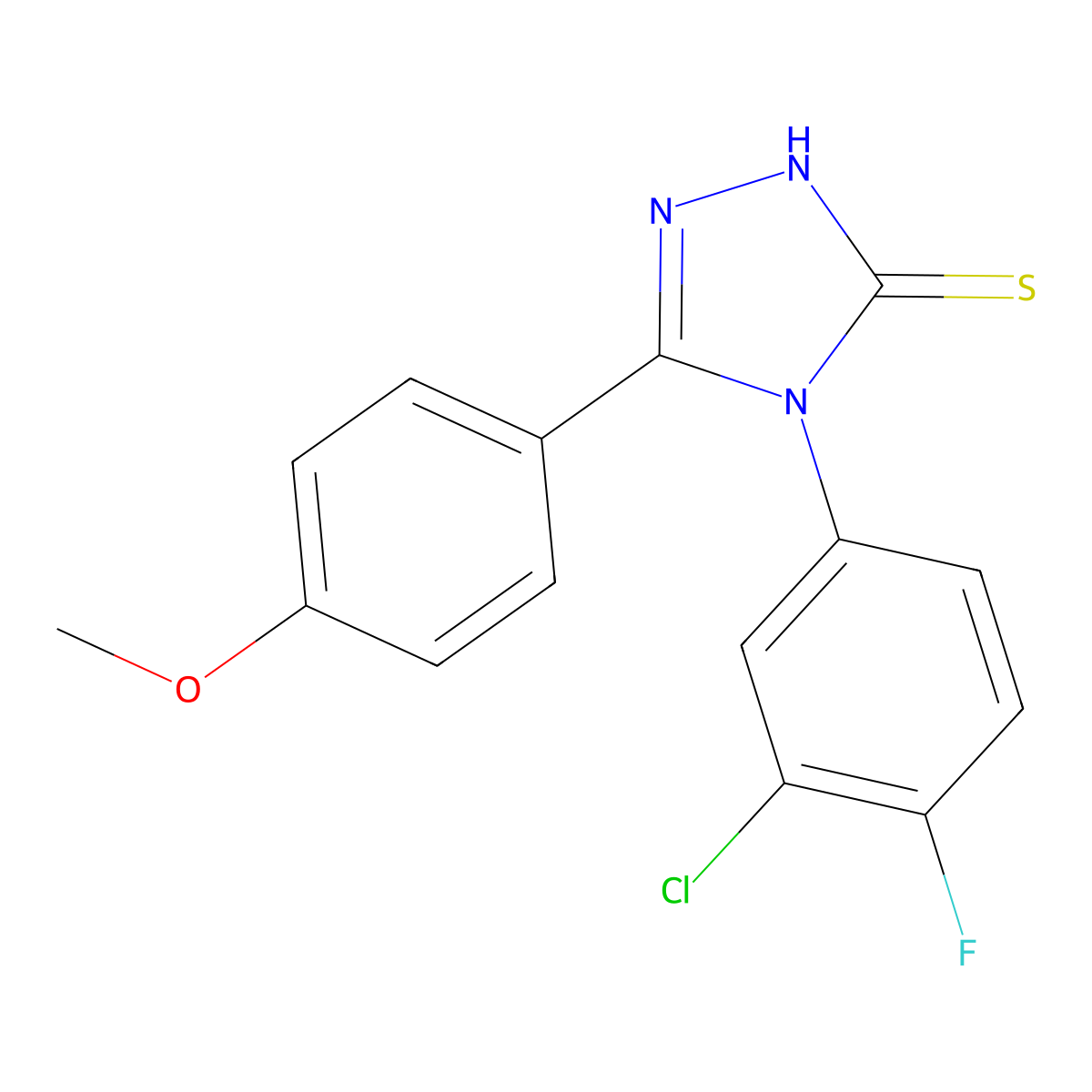4-(3-chloro-4-fluorophenyl)-5-(4-methoxyphenyl)-4H-1,2,4-triazole-3-thiol molecular structure, CAS 380349-22-4