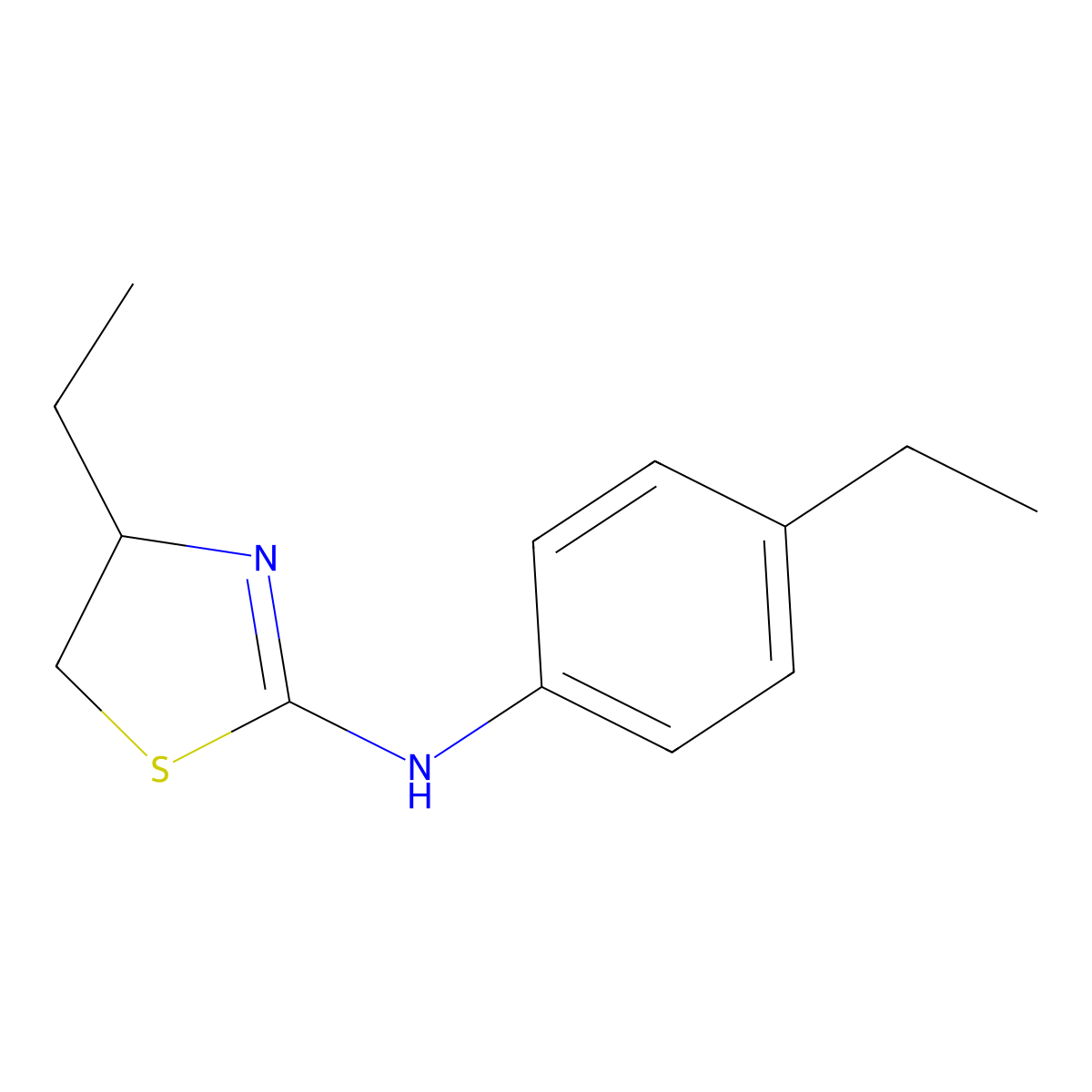 4-ethyl-N-(4-ethylphenyl)-4,5-dihydro-1,3-thiazol-2-amine molecular structure, CAS 380349-33-7