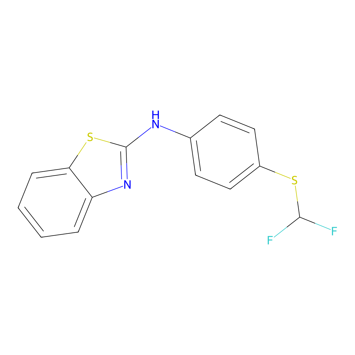 N-{4-[(difluoromethyl)sulfanyl]phenyl}-1,3-benzothiazol-2-amine molecular structure, CAS 380349-37-1