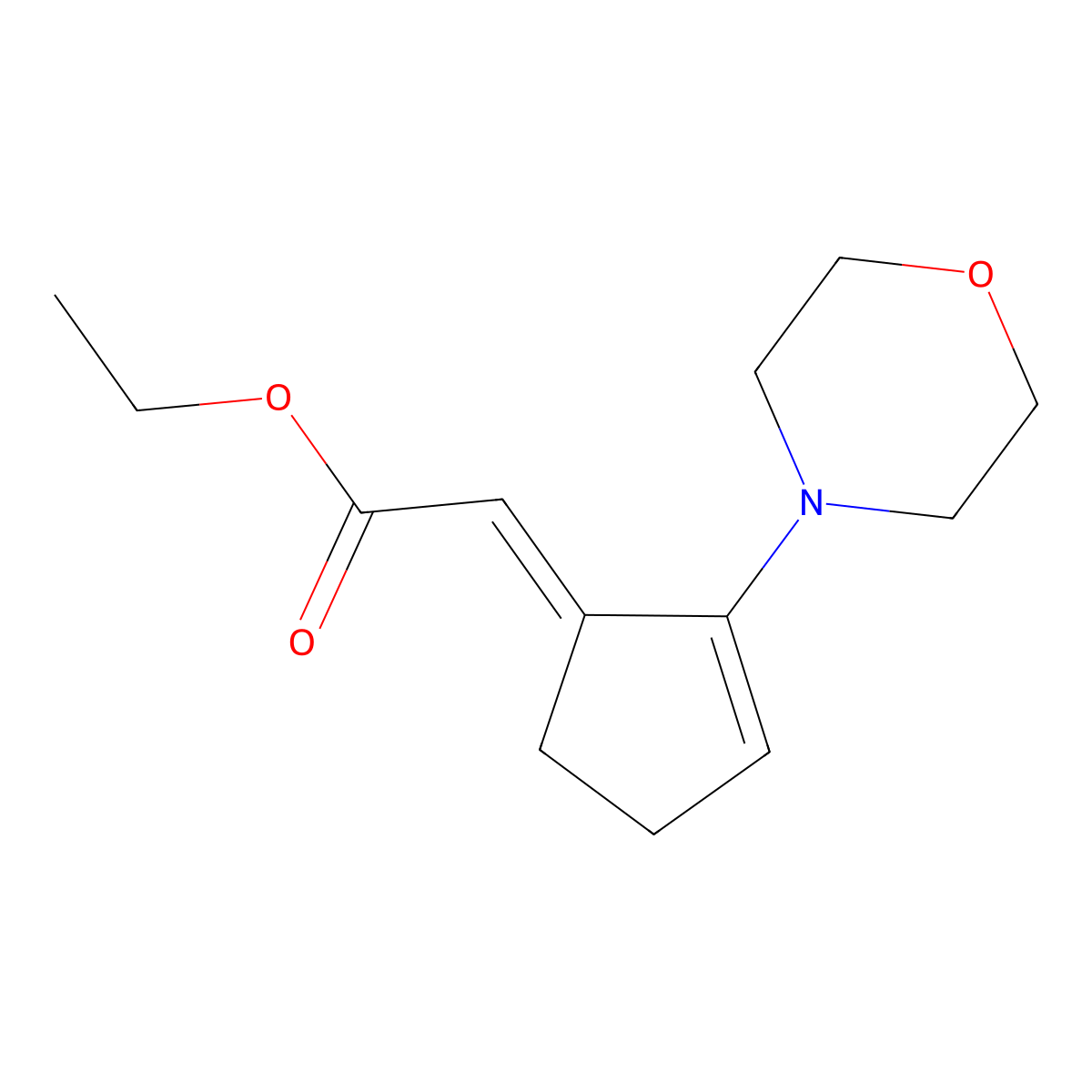 Ethyl 2-(2-morpholinocyclopent-2-en-1-ylidene)acetate molecular structure, CAS 380350-42-5