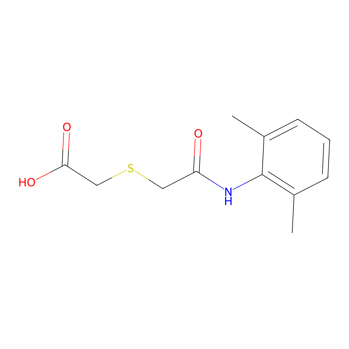 2-((2-((2,6-Dimethylphenyl)amino)-2-oxoethyl)thio)acetic acid molecular structure, CAS 380350-54-9