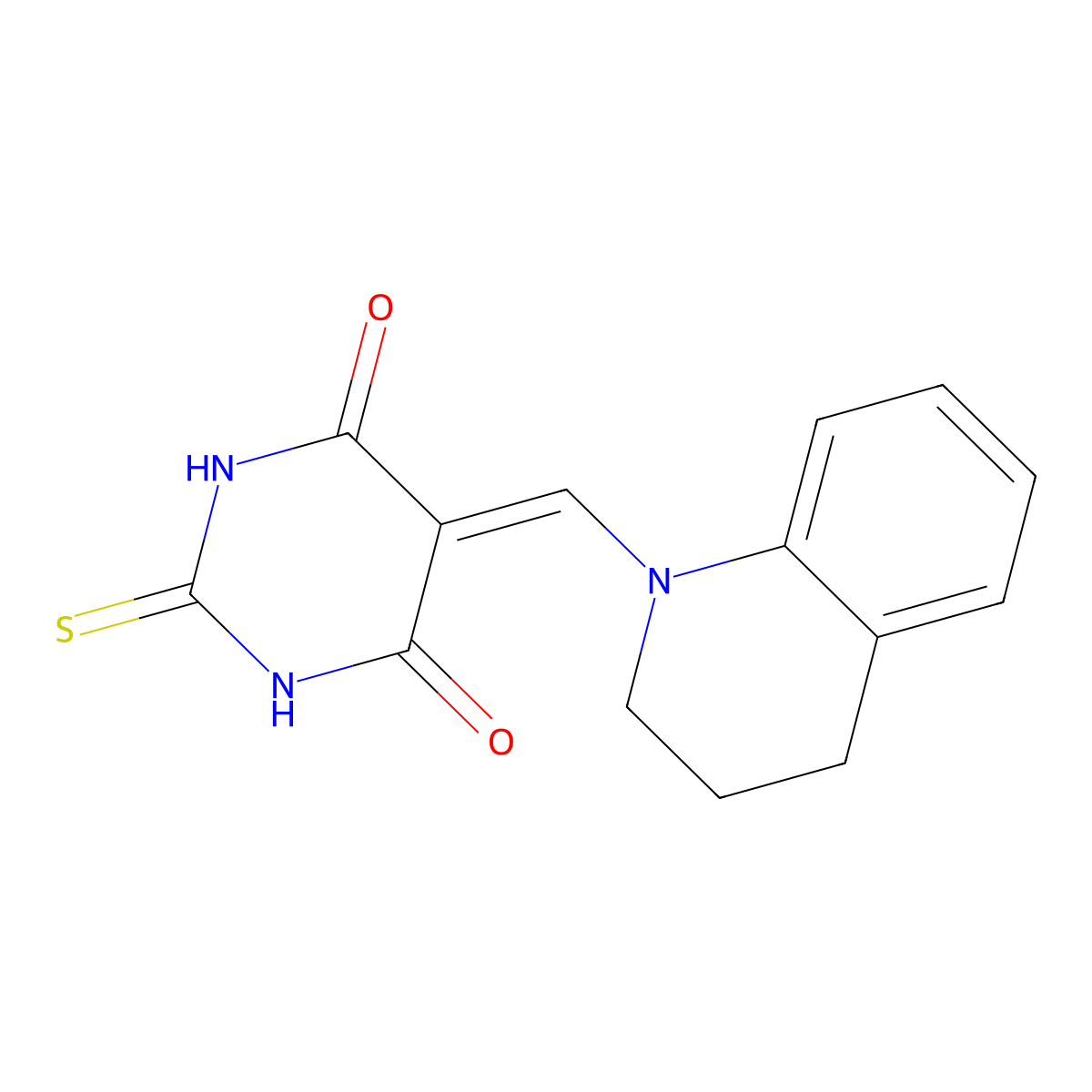 5-((3,4-dihydroquinolin-1(2H)-yl)methylene)-2-thioxodihydropyrimidine-4,6(1H,5H)-dione molecular structure, CAS 380351-53-1
