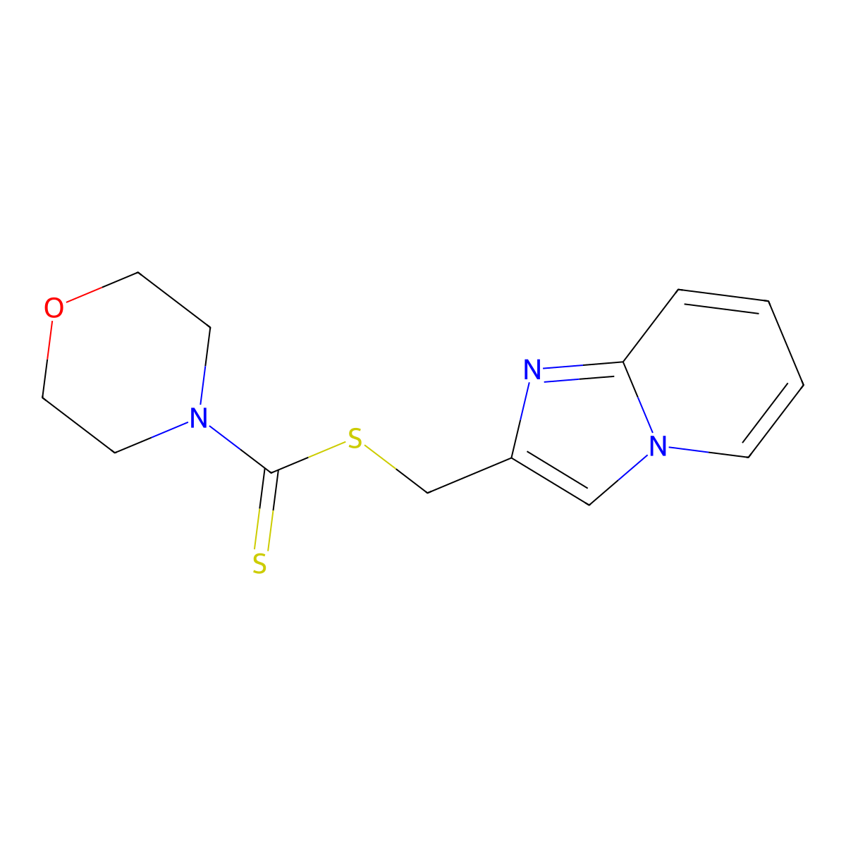 Imidazo[1,2-a]pyridin-2-ylmethyl morpholine-4-carbodithioate molecular structure, CAS 380351-79-1