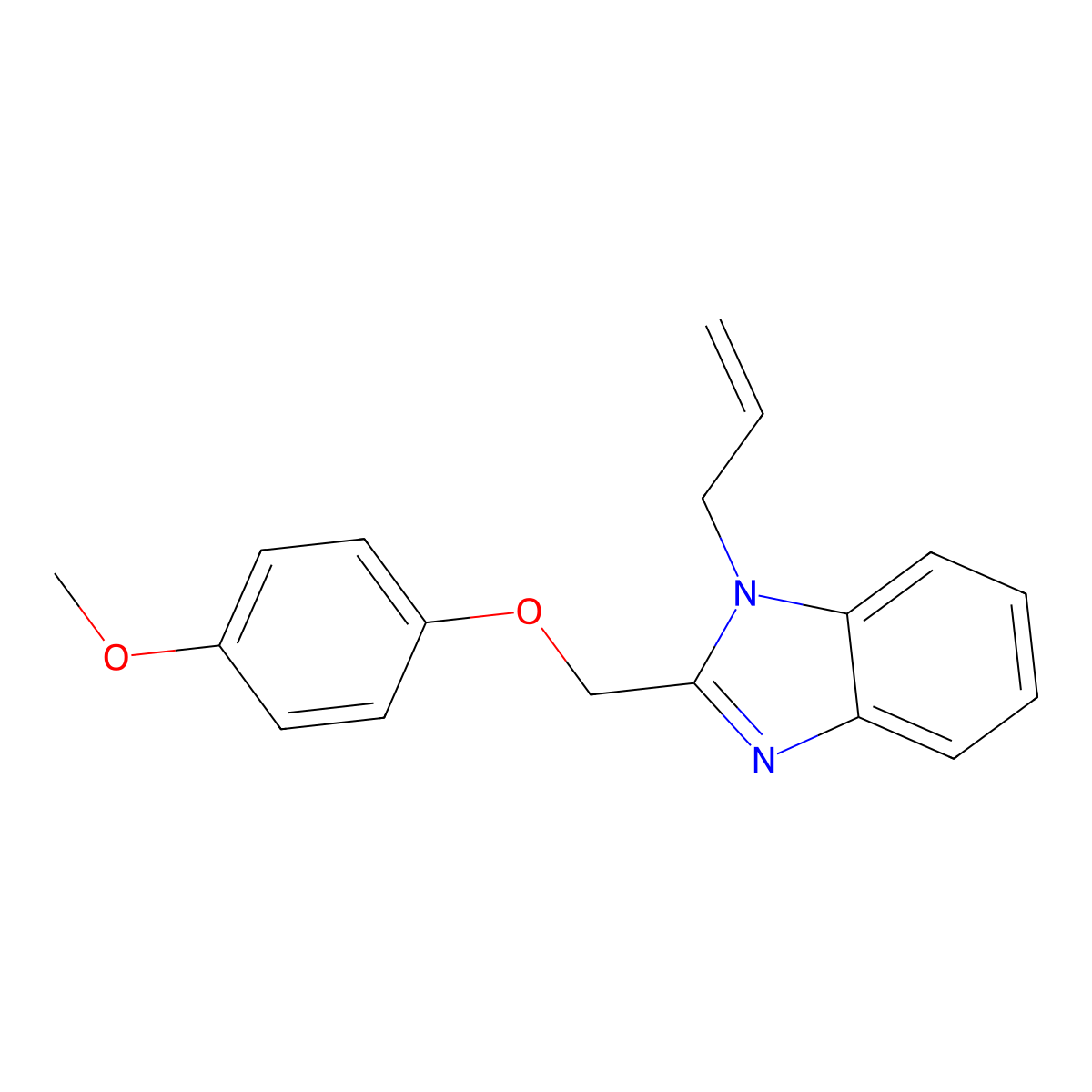 2-[(4-methoxyphenoxy)methyl]-1-(prop-2-en-1-yl)-1H-1,3-benzodiazole molecular structure, CAS 380352-20-5