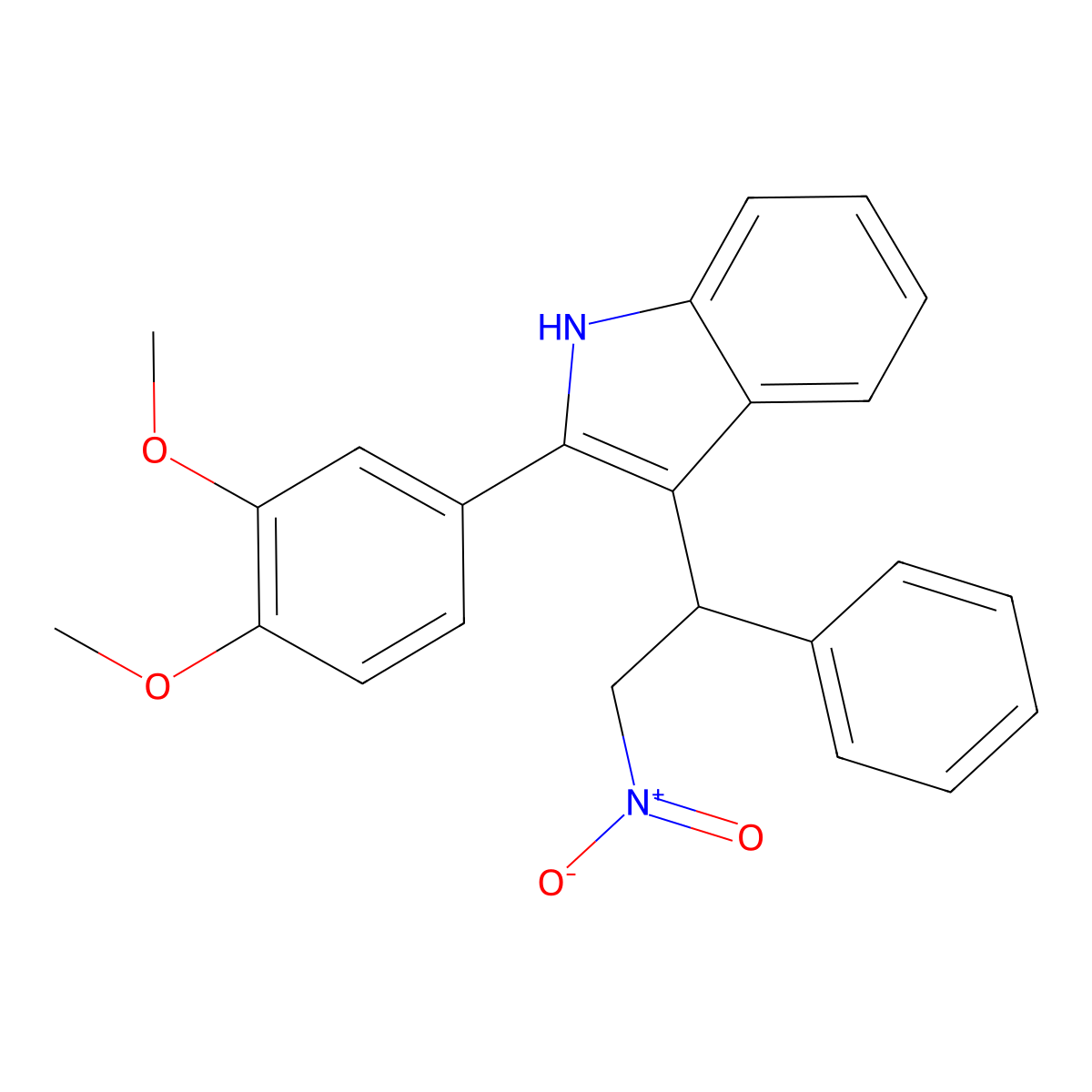 2-(3,4-dimethoxyphenyl)-3-(2-nitro-1-phenylethyl)-1H-indole molecular structure, CAS 380352-52-3