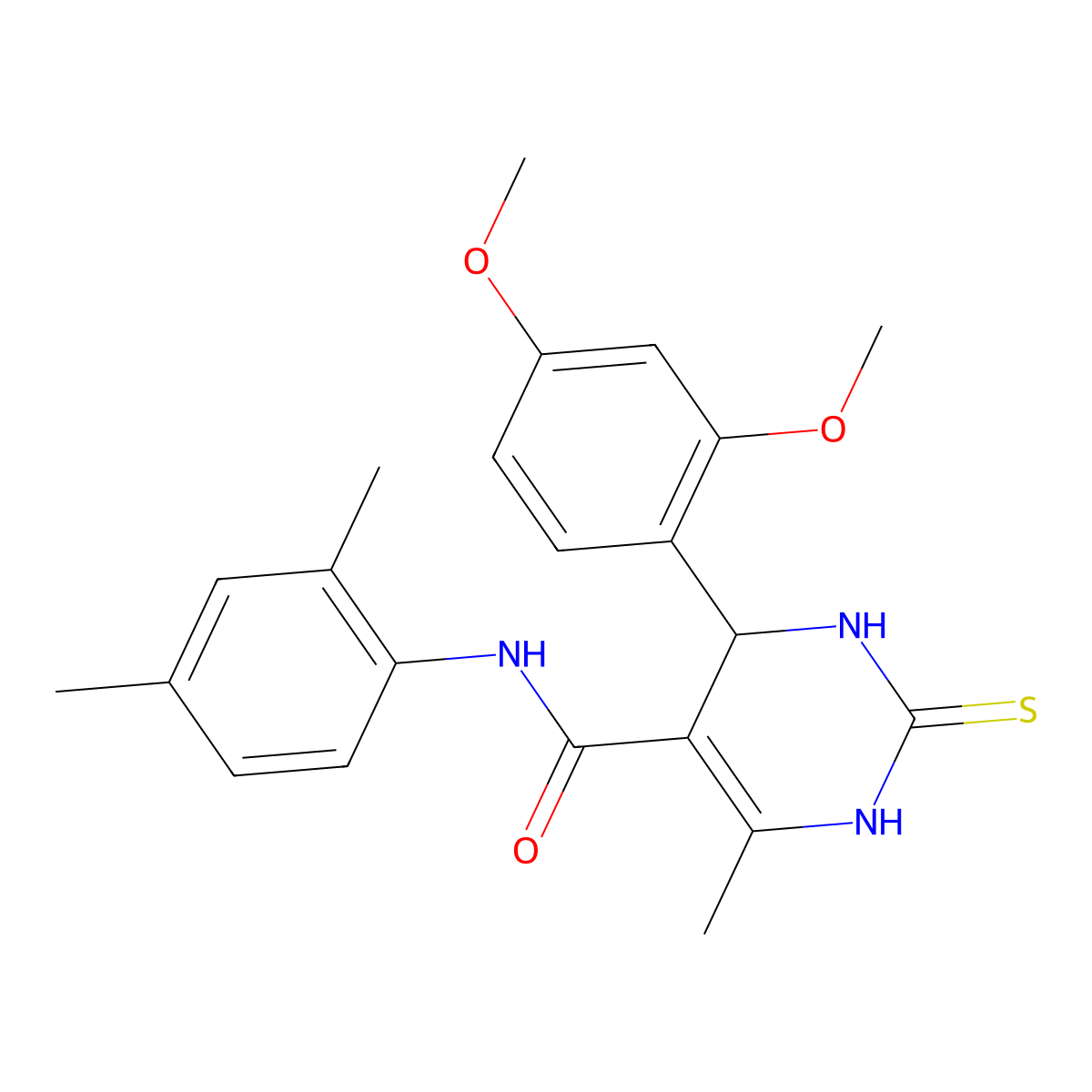 4-(2,4-dimethoxyphenyl)-N-(2,4-dimethylphenyl)-6-methyl-2-thioxo-1,2,3,4-tetrahydropyrimidine-5-carboxamide molecular structure, CAS 380352-57-8
