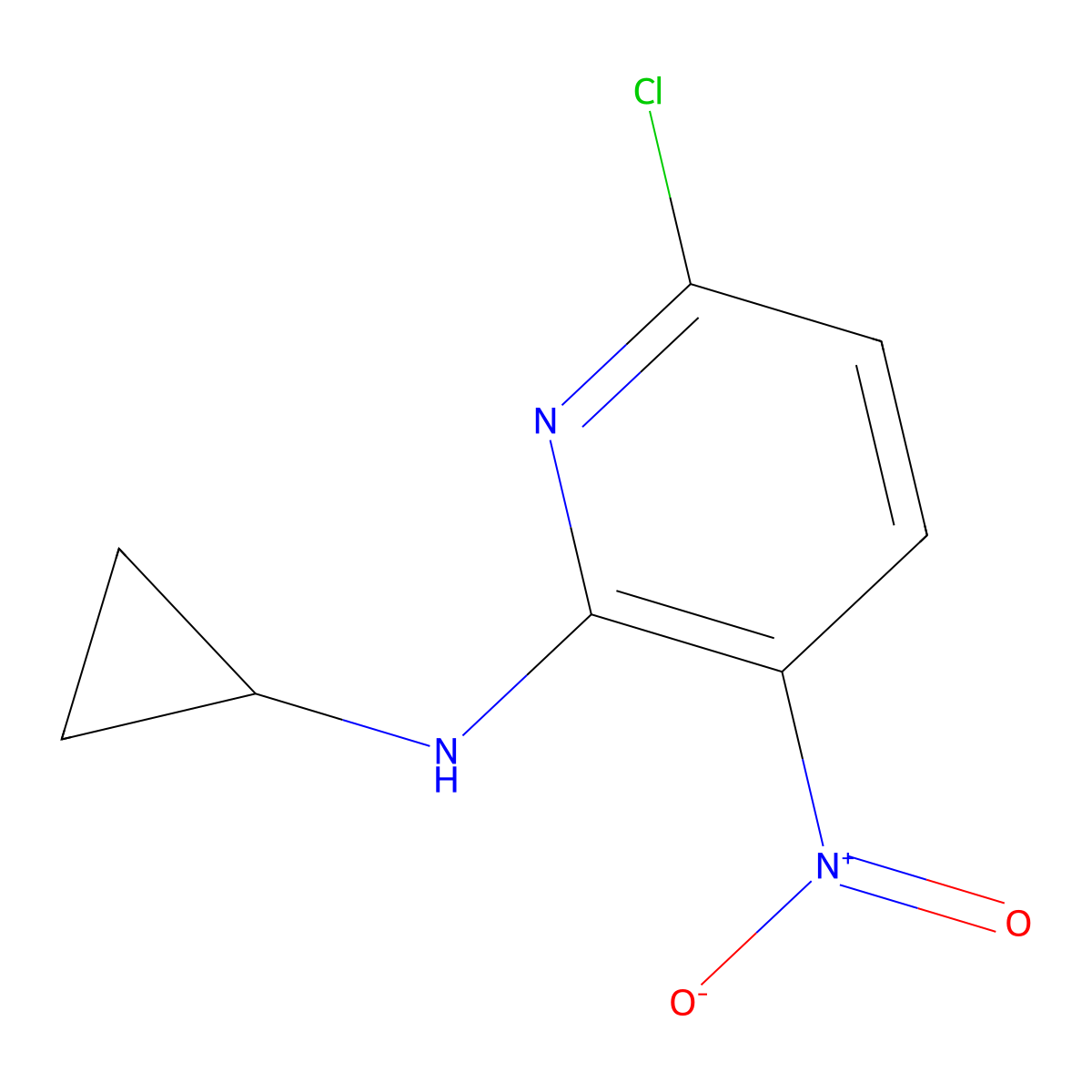 6-chloro-N-cyclopropyl-3-nitropyridin-2-amine molecular structure, CAS 380378-95-0