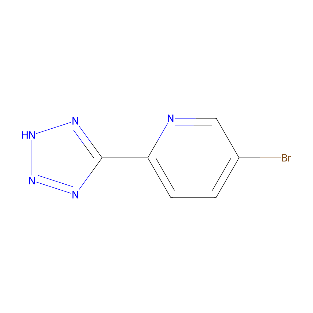 5-Bromo-2-(2H-tetrazol-5-yl)pyridine molecular structure, CAS 380380-60-9