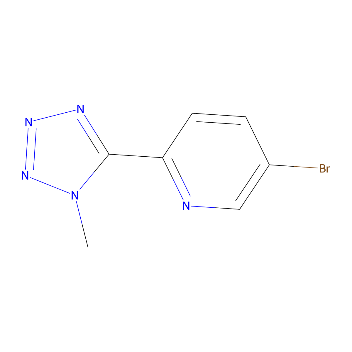 5-Bromo-2-(1-methyl-1H-tetrazol-5-yl)pyridine molecular structure, CAS 380380-63-2