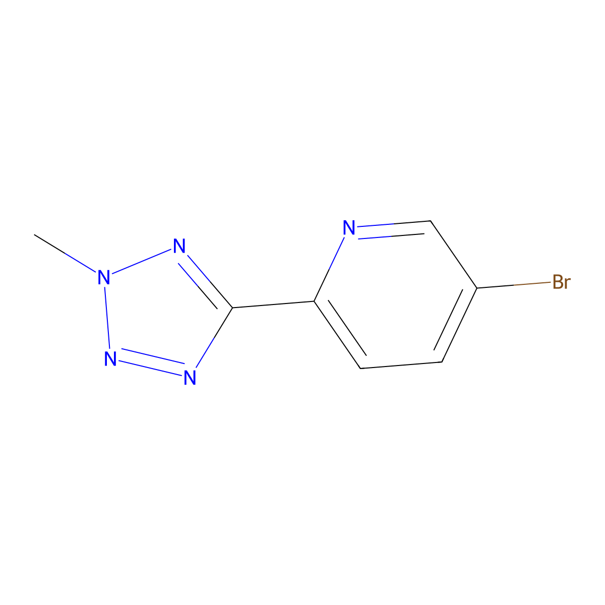 5-Bromo-2-(2-methyl-2H-tetrazol-5-yl)pyridine molecular structure, CAS 380380-64-3