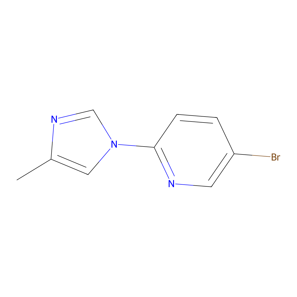 Pyridine, 5-bromo-2-(4-methyl-1H-imidazol-1-yl)- molecular structure, CAS 380382-29-6