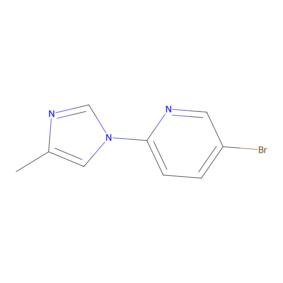 Pyridine, 5-bromo-2-(4-methyl-1H-imidazol-1-yl)- molecular structure, CAS 380382-29-6