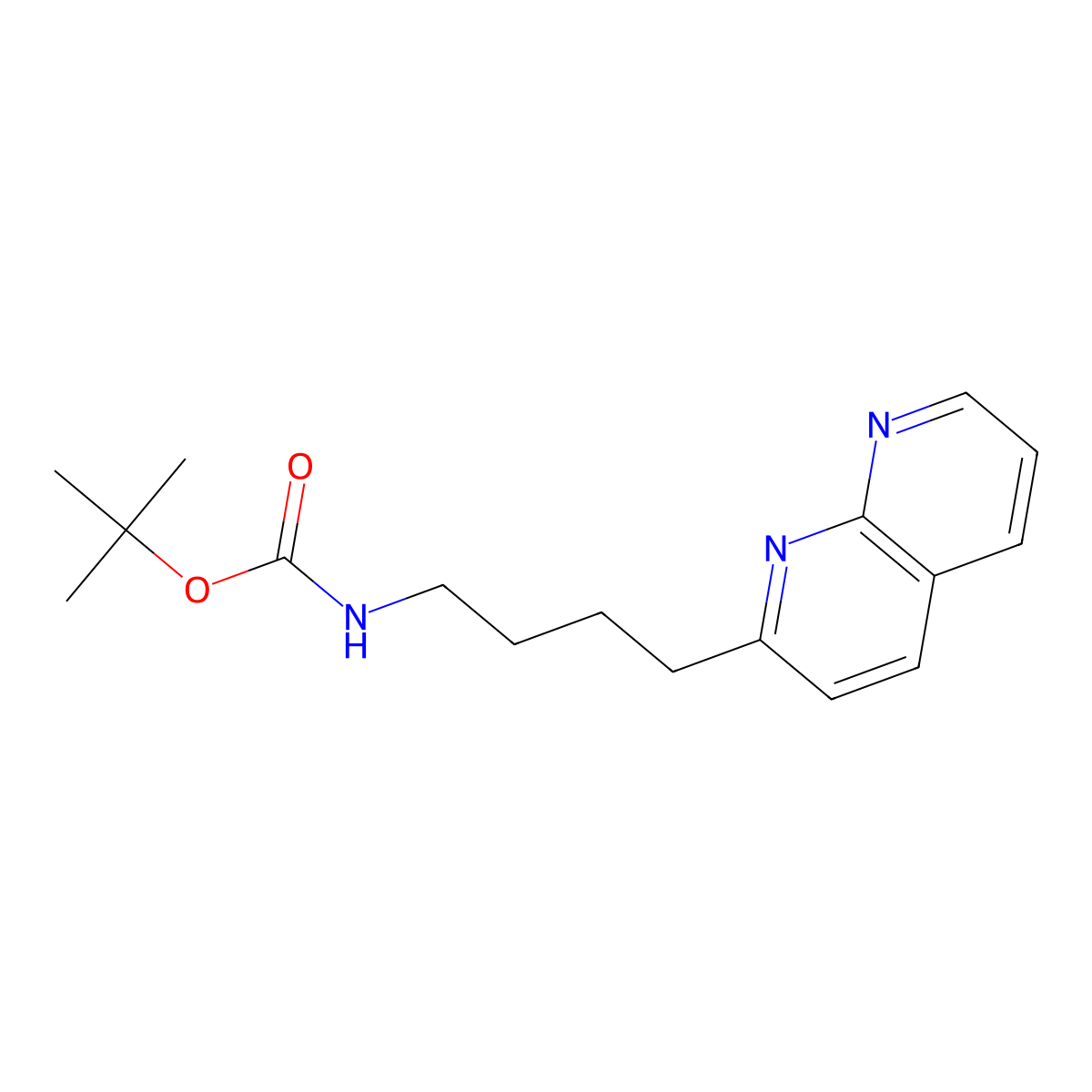 Tert-butyl (4-(1,8-naphthyridin-2-yl)butyl)carbamate molecular structure, CAS 380382-82-1