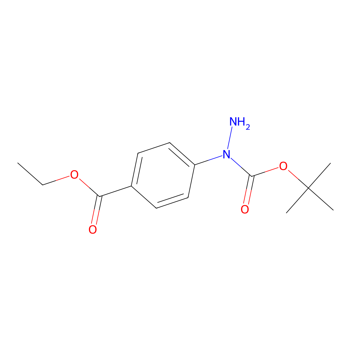 4-(N-Tert-butoxycarbonylhydrazino)benzoic acid ethyl ester molecular structure, CAS 380383-79-9