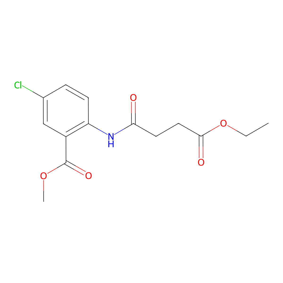 Methyl 5-chloro-2-(4-ethoxy-4-oxobutanamido)benzoate molecular structure, CAS 380394-92-3