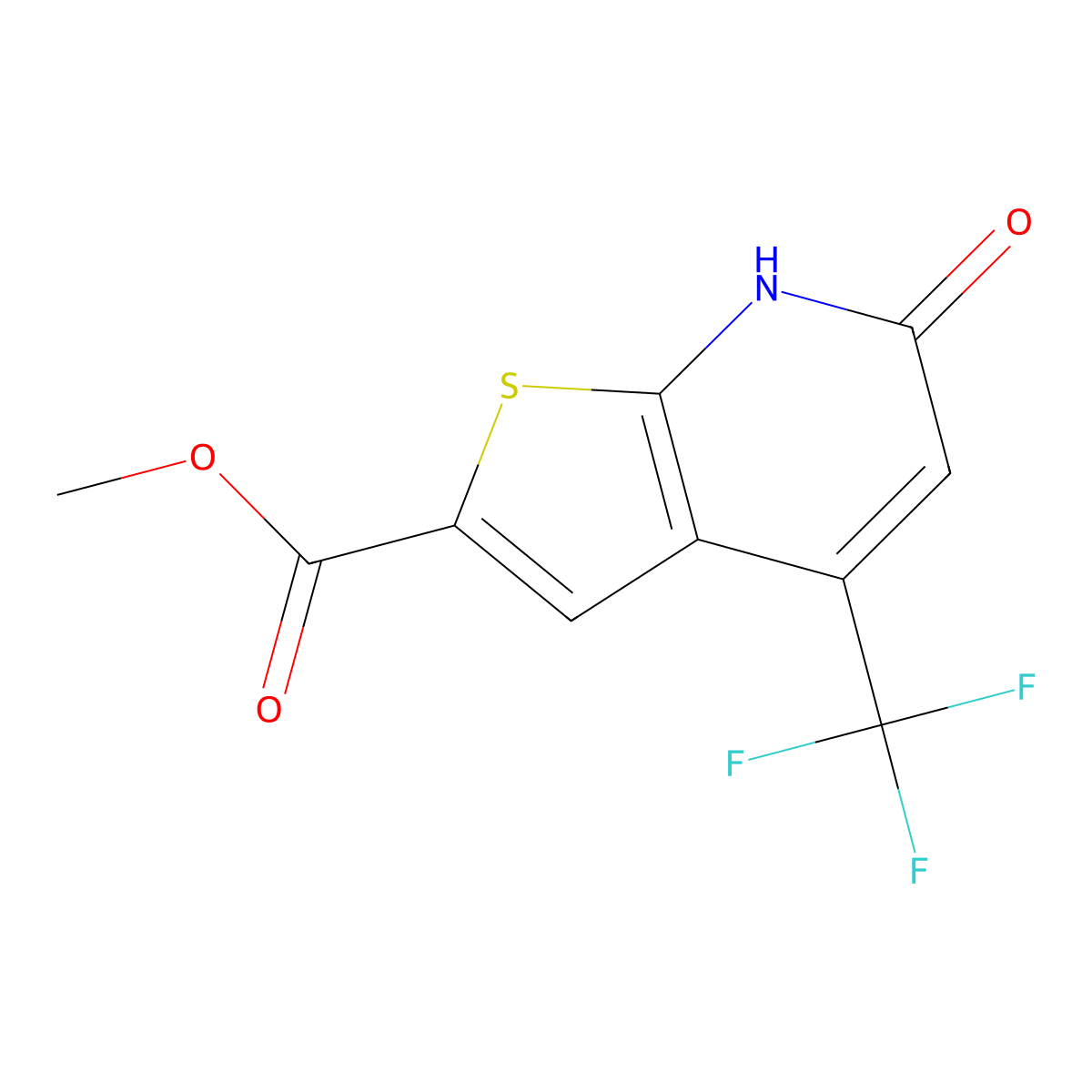 Methyl 6-hydroxy-4-(trifluoromethyl)thieno[2,3-b]pyridine-2-carboxylate molecular structure, CAS 380419-63-6
