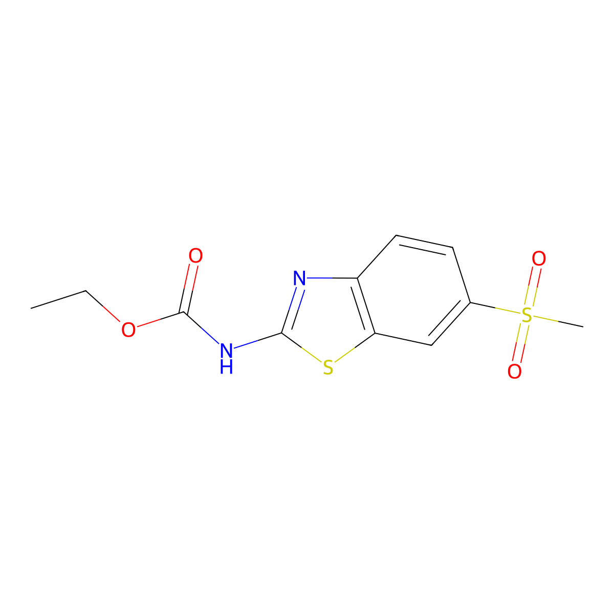 Ethyl [6-(methylsulfonyl)-1,3-benzothiazol-2-yl]carbamate molecular structure, CAS 380423-54-1
