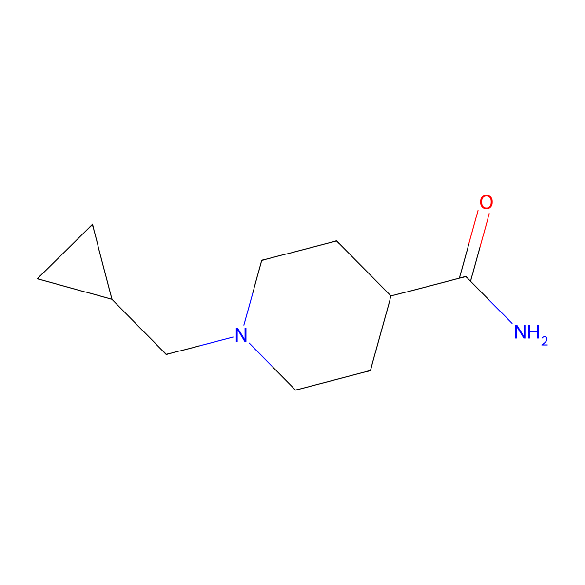 1-(Cyclopropylmethyl)piperidine-4-carboxamide molecular structure, CAS 380423-99-4