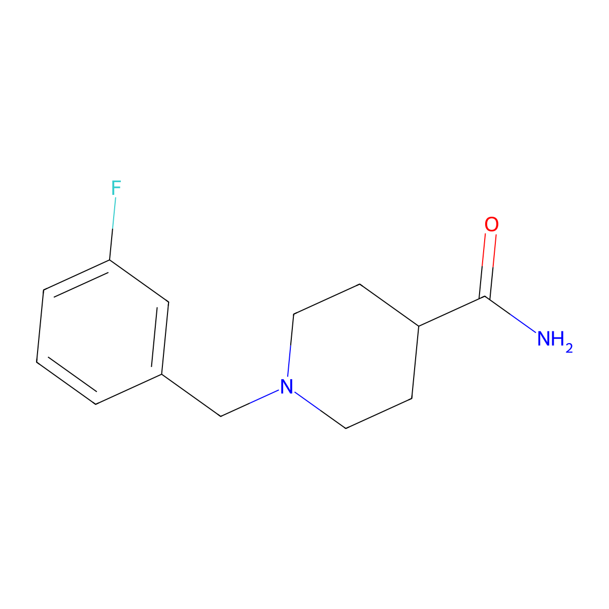 1-[(3-Fluorophenyl)methyl]piperidine-4-carboxamide molecular structure, CAS 380424-08-8