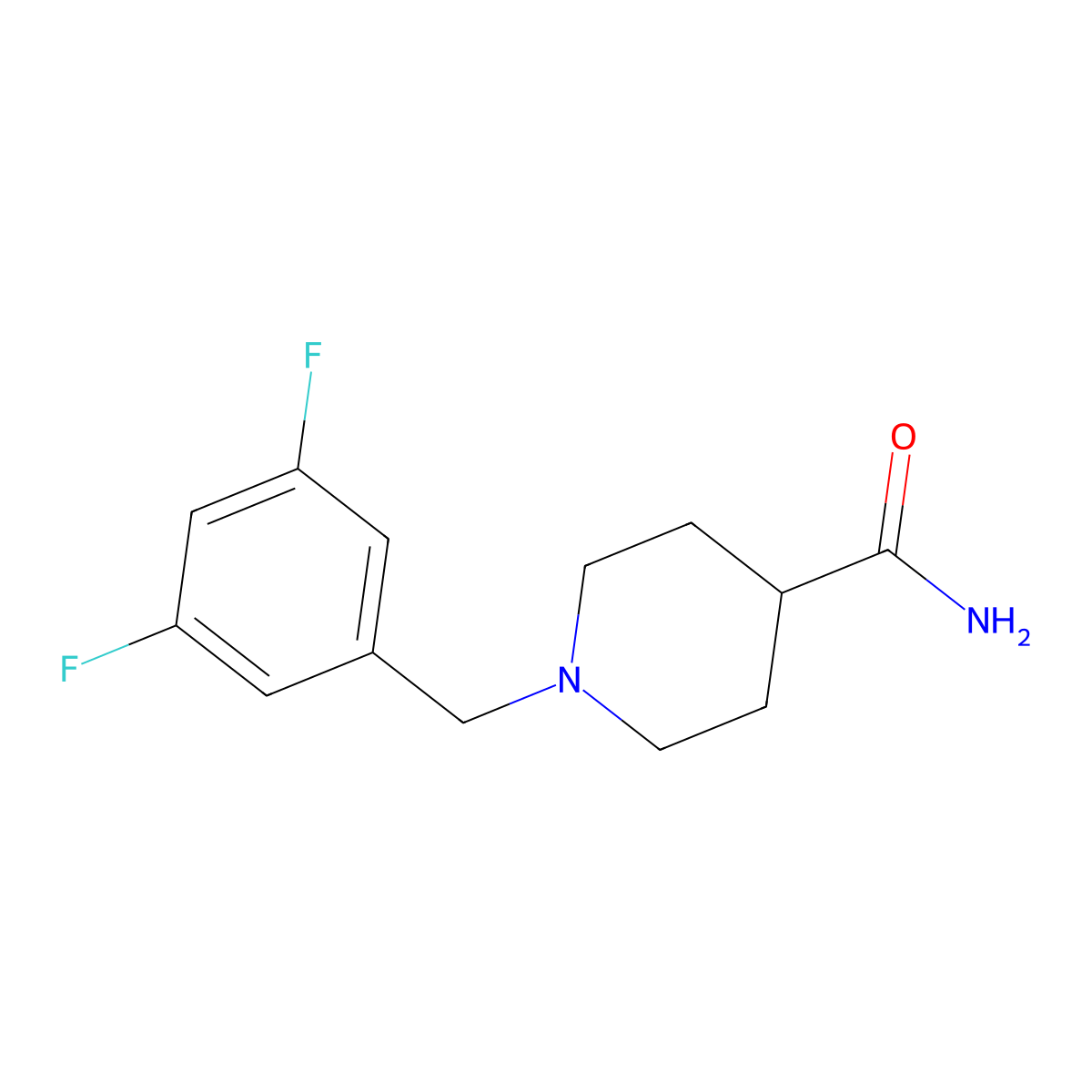 1-[(3,5-Difluorophenyl)methyl]piperidine-4-carboxamide molecular structure, CAS 380424-23-7